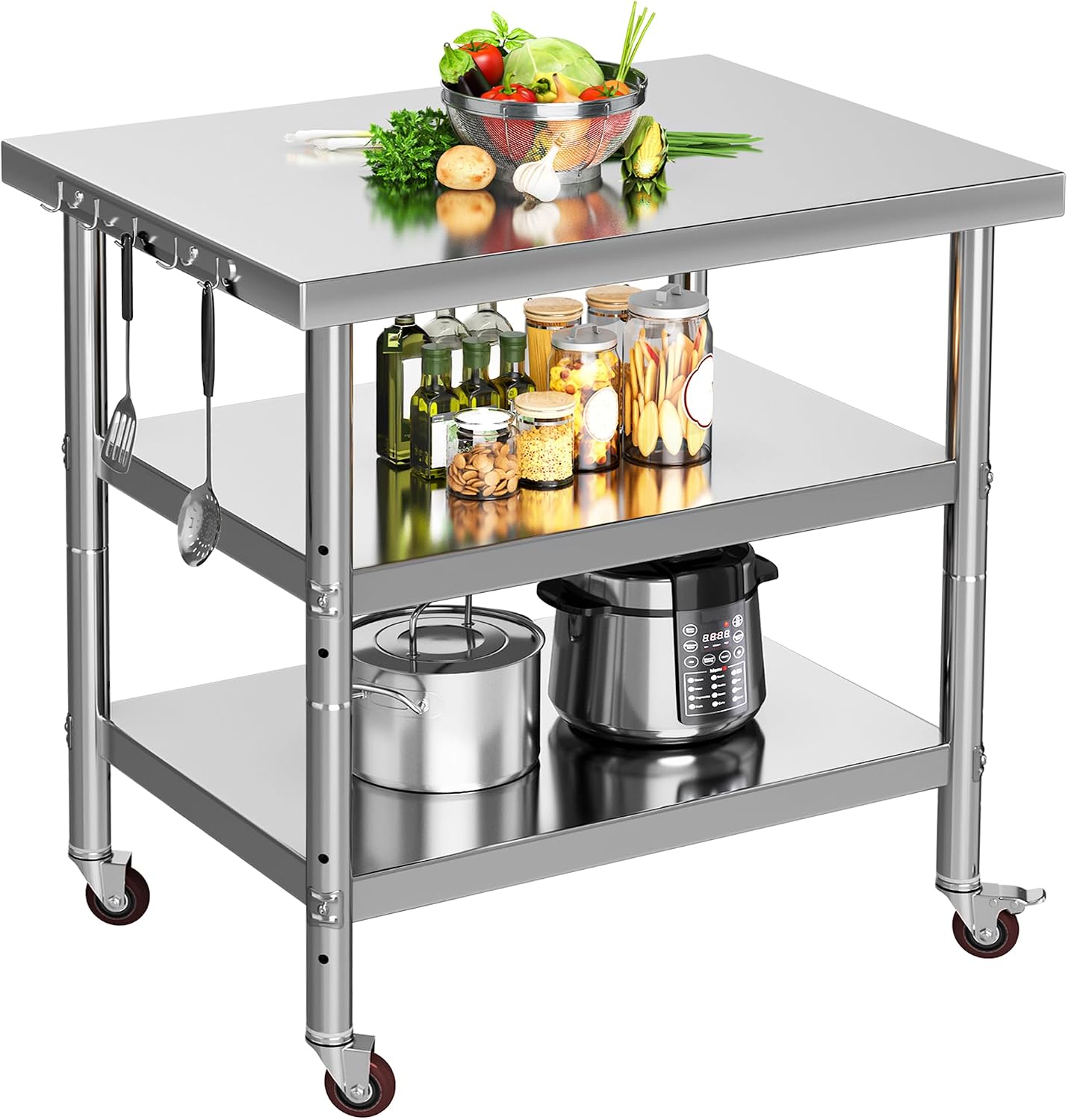 Commercial Kitchen Prep Table With Storage - Mesa de Preparación de Alimentos de