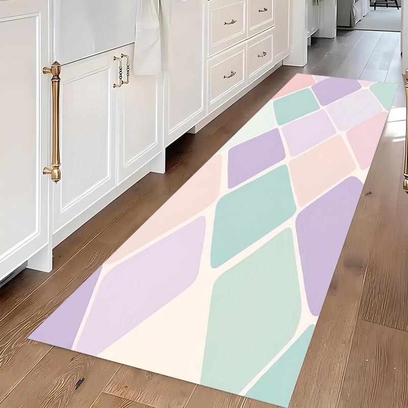 Commercial Kitchen Tile Flooring - Alfombra de pasillo geométrica antideslizante, tapete