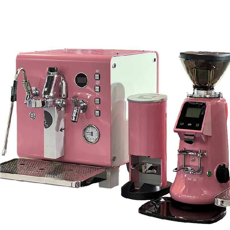 Commercial Espresso Machine - Cafetera Profesional Rosa Semiautomática para Espresso,