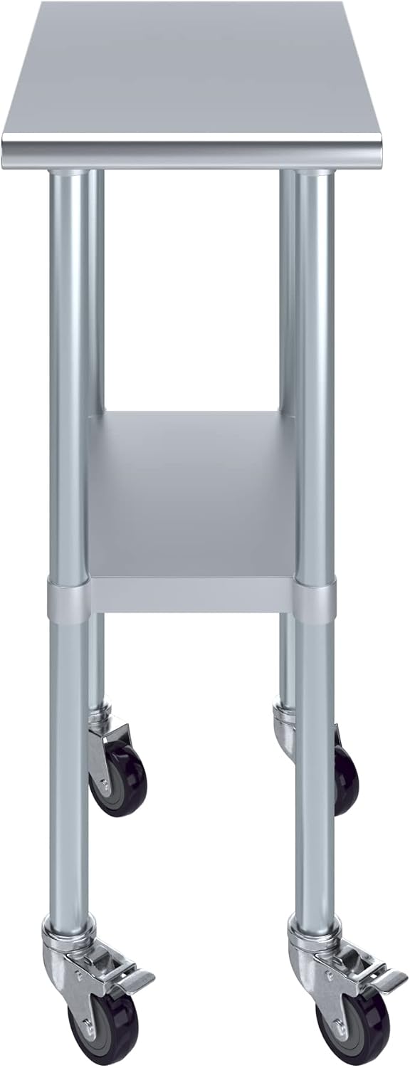 Mesa de trabajo de acero inoxi - Commercial Kitchen Prep Table With Storage reseña y precio
