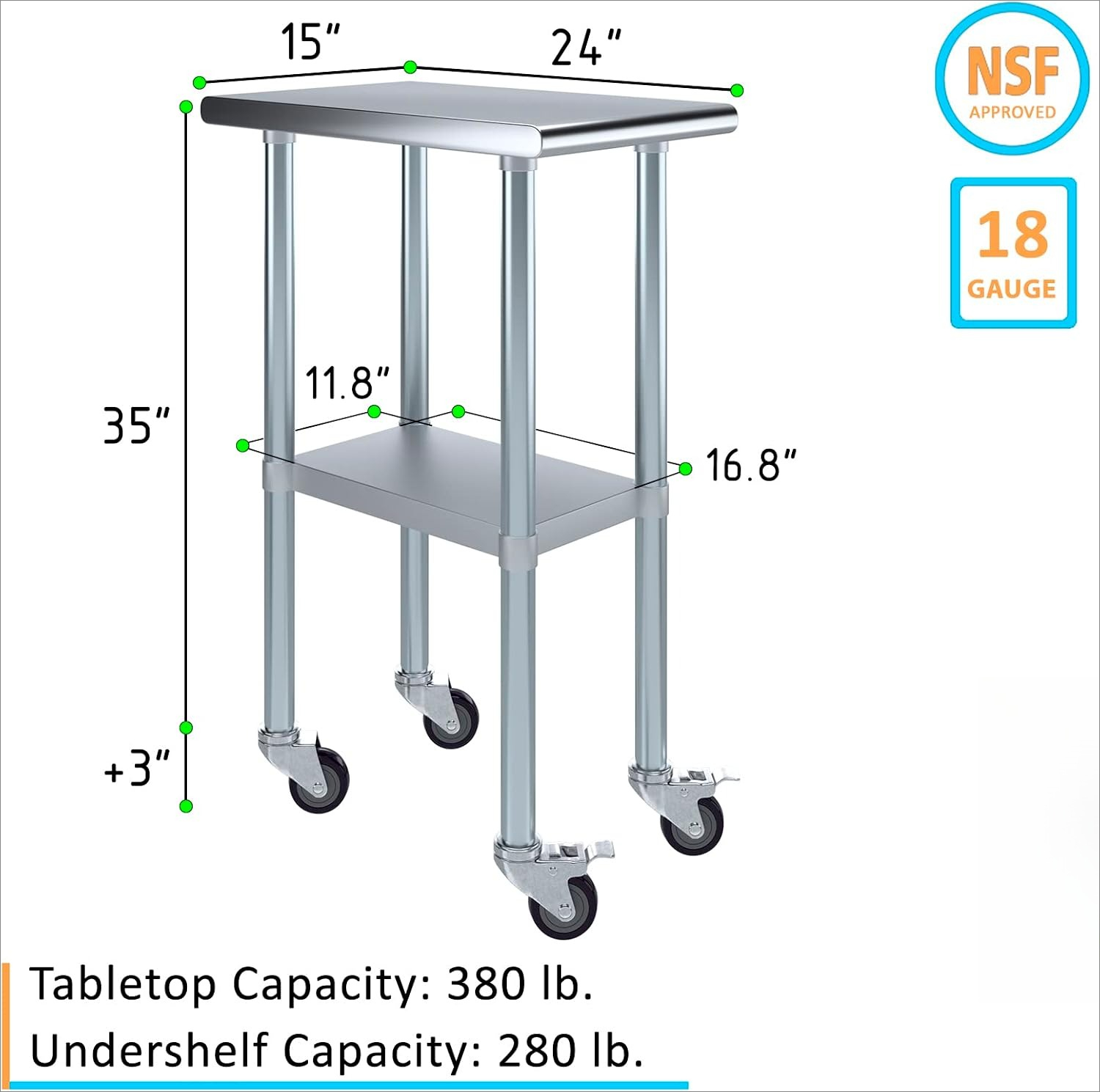 Mesa de trabajo de acero inoxi - Commercial Kitchen Prep Table With Storage reseña y precio