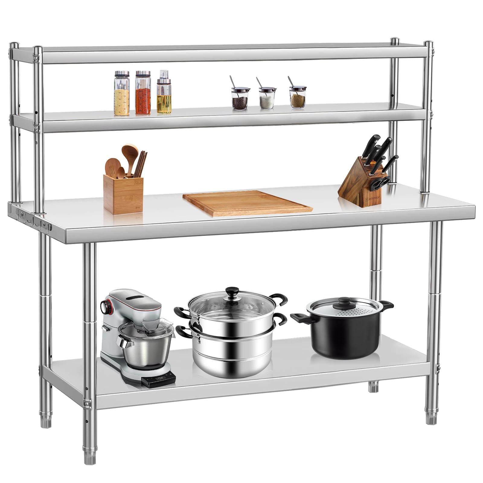 Mesa de Trabajo de Acero Inoxi - Commercial Kitchen Prep Table With Storage reseña y precio
