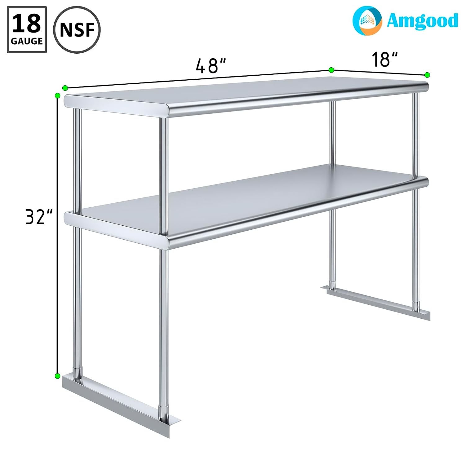 Estante superior de acero inox - Commercial Kitchen Prep Table With Storage reseña y precio