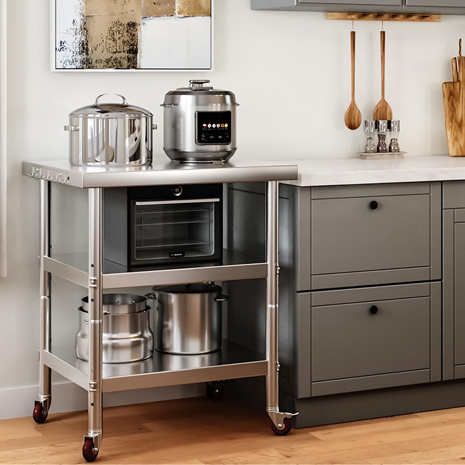 Mesa de Preparación de Aliment - Commercial Kitchen Prep Table With Storage reseña y precio