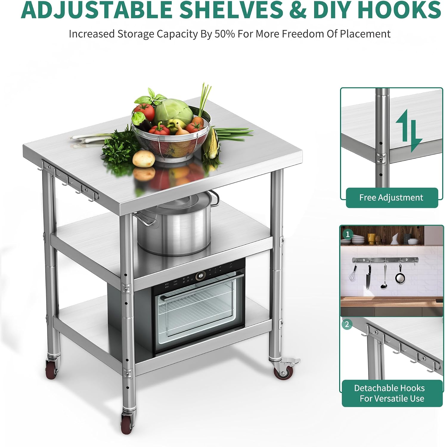 Mesa de Preparación de Aliment - Commercial Kitchen Prep Table With Storage reseña y precio