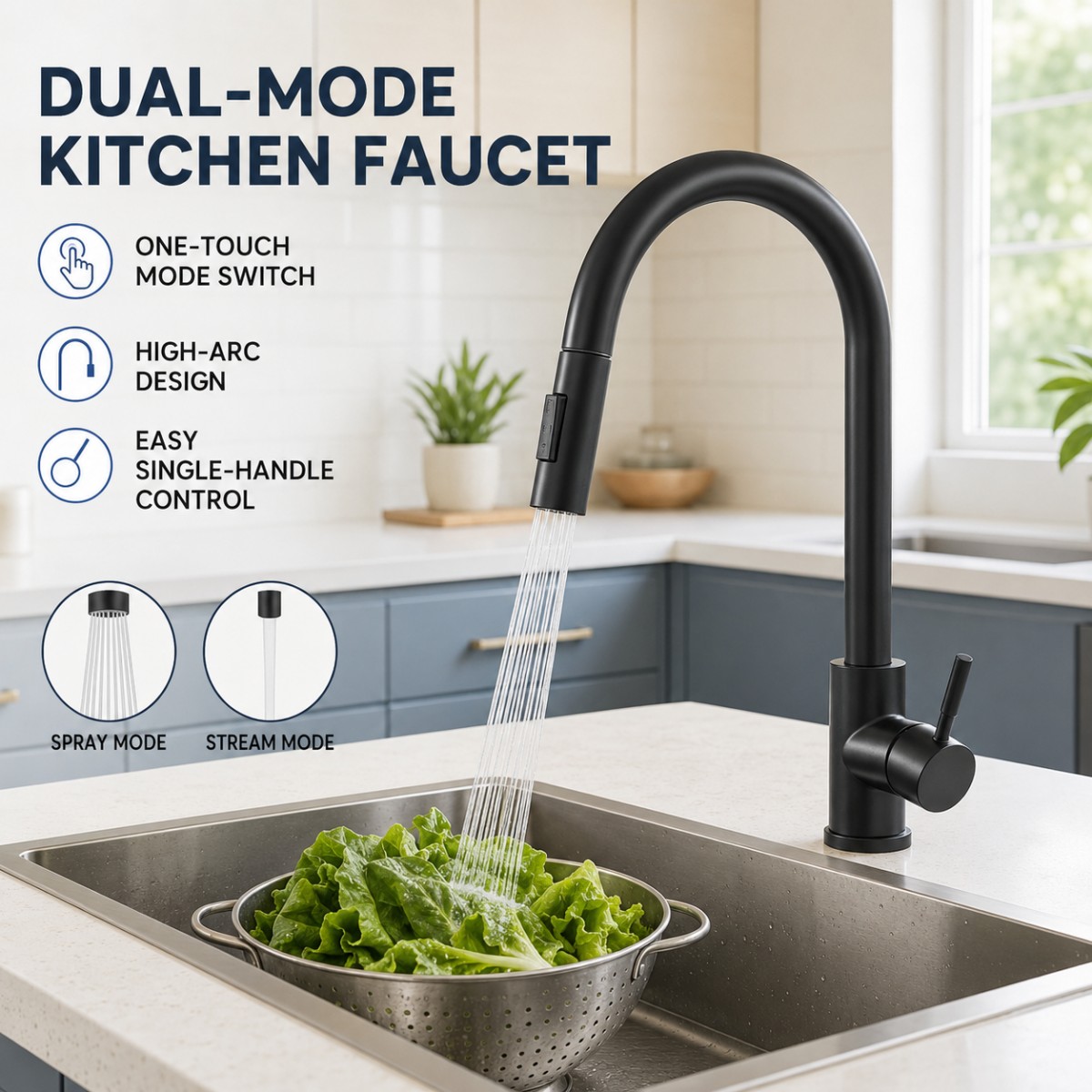 Grifo de Cocina Negro de Dos F - Commercial Kitchen Mixer Tap reseña y precio