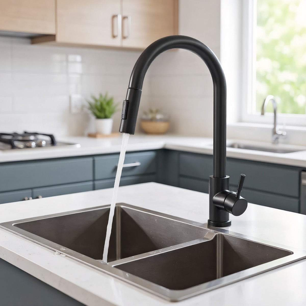 Grifo de Cocina Negro de Dos F - Commercial Kitchen Mixer Tap reseña y precio