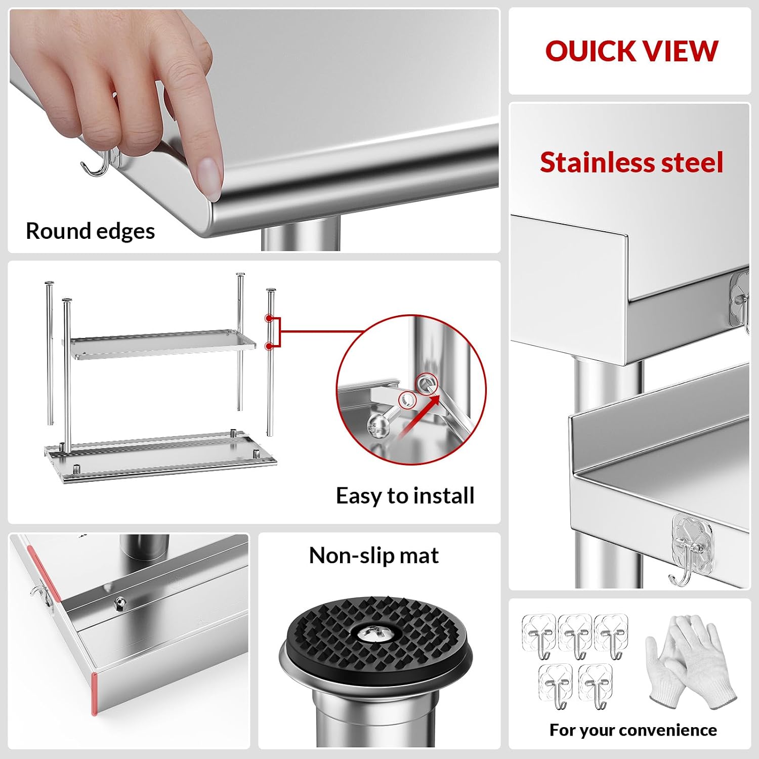 Mesa de Preparación de Aliment - Commercial Kitchen Prep Table With Storage reseña y precio